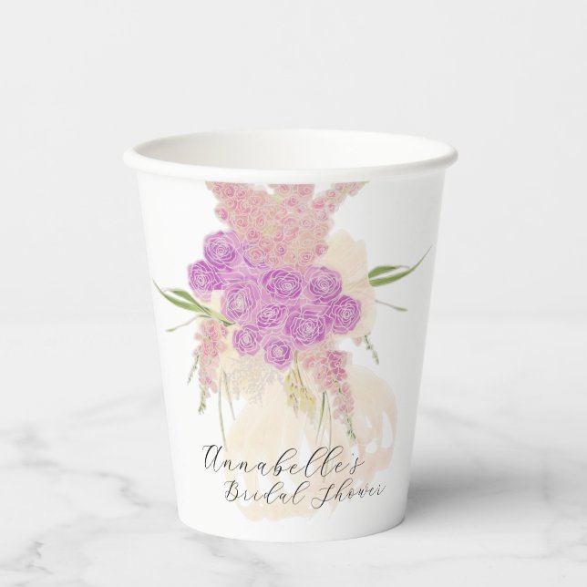 La Boca Rosa blush bow rose bouquet Paper Cup (Front)