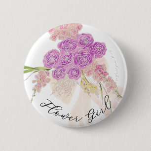 La Boca Rosa bow Bouquet flower girl 6 Cm Round Badge