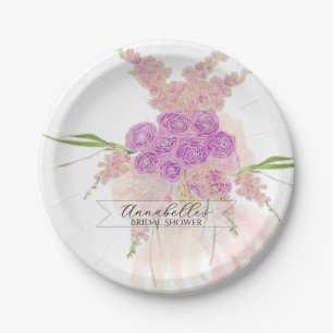 La Boca Rosa Sheer blush Bow Bouquet Paper Plate