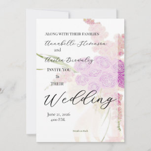 La Boca Rosa Sheer bow Bouquet Wedding Invitation