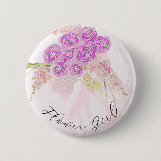 La Boca Vendretti Pink bow Bouquet flower girl 6 Cm Round Badge