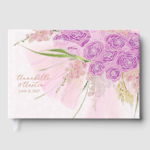 La Boca Vendretti Pink bow Bouquet Guest Book