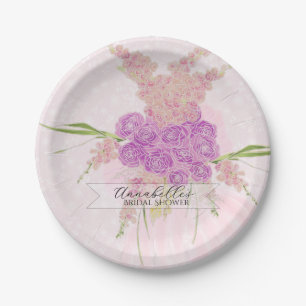 La Boca Vendretti Sheer pink Bow Bouquet Paper Plate
