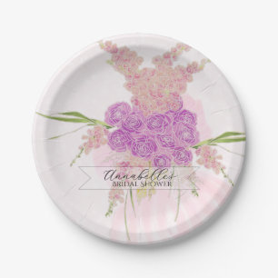 La Boca Vendretti Sheer pink Bow Bouquet Paper Plate