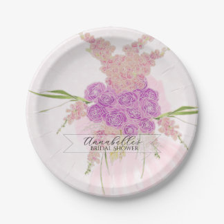 La Boca Vendretti Sheer pink Bow Bouquet Paper Plate