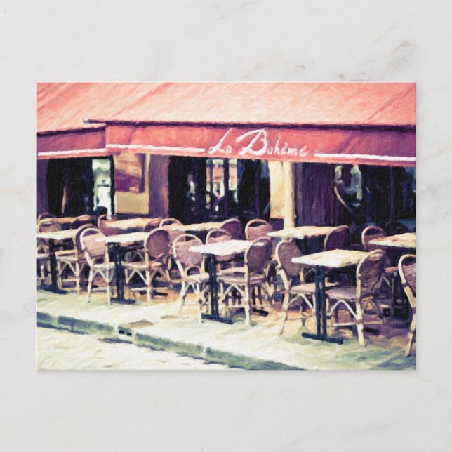 La Boheme Paris Cafe Postcard (Front)