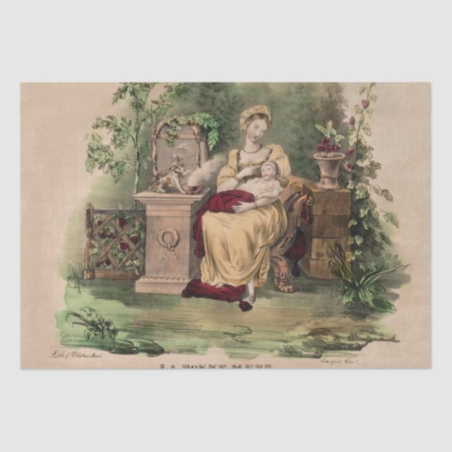 La Bonne Mere (Good Mother), Restored Decoupage Tissue Paper (Front)
