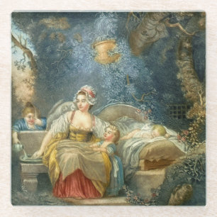 La Bonne Mere - J B Audebert - c1790 Glass Coaster