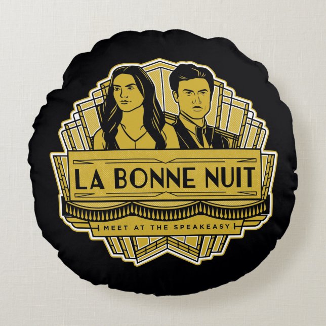 La Bonne Nuit - Meet At The Speakeasy Round Cushion (Front)
