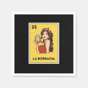 La Borracha Mexican Lottery Bingo Card Player Napkin