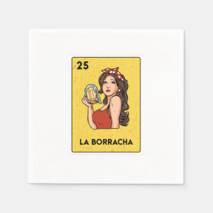 La Borracha Mexican Lottery Bingo Card Player Napkin