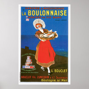 La Boulonnaise Canned Fish Vintage Food Ad Art Poster