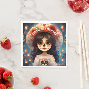 🌹La Calavera Catrina: Blossoms of Life 🌹 Napkin