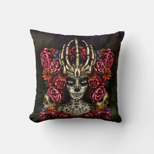 La Calavera Catrina Cushion (Front)