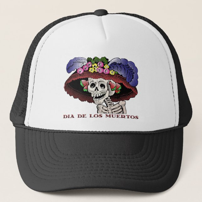 La Calavera Catrina in colour Trucker Hat (Front)