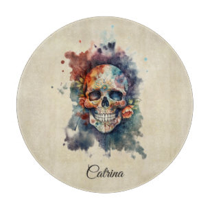 La Calavera Hermosa, custom Cutting Board