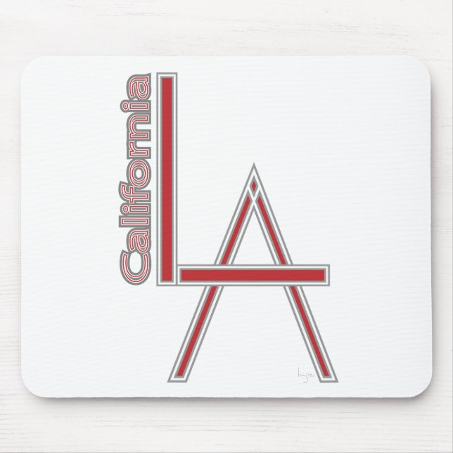 LA California gray red logo design Mouse Pad (Front)