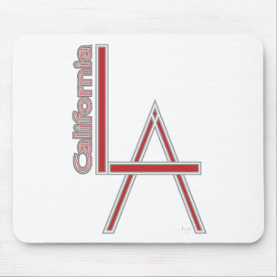 LA California grey red logo design Mouse Pad