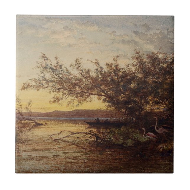 La Camargue, Coucher De Soleil – Félix Ziem Ceramic Tile (Front)
