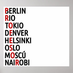 La Casa de Papel Names of Cities Poster