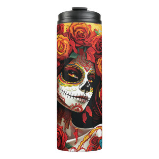 La Catrina Calavera Day of the Dead Halloween  Thermal Tumbler