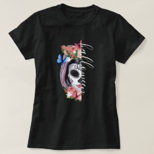 La Catrina Day of the Dead Floral Skull Halloween T-Shirt