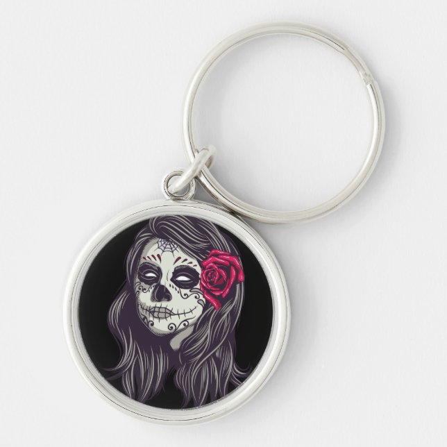 La Catrina - Dia De Los Muertos Key Ring (Front)