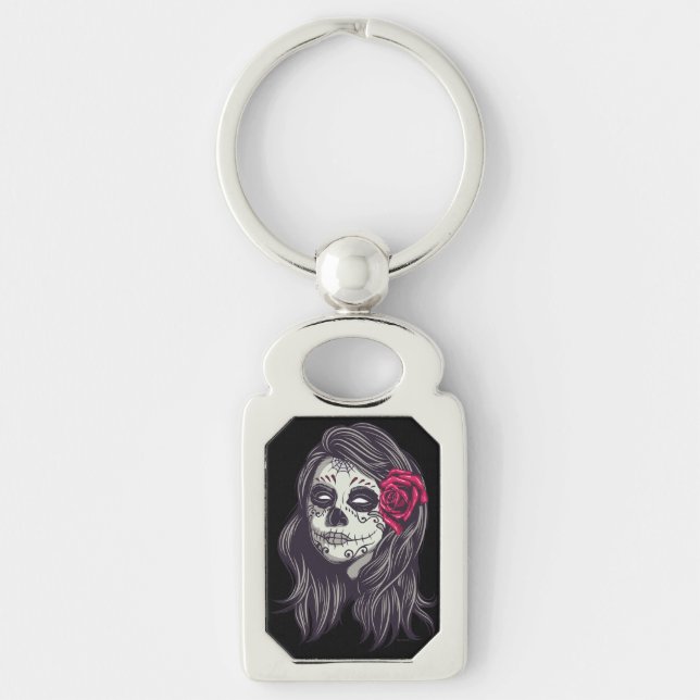 La Catrina - Dia De Los Muertos Key Ring (Front)