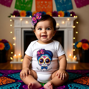 🌹La Catrina Dia de Muertos in blue 🌹 Baby Bodysuit