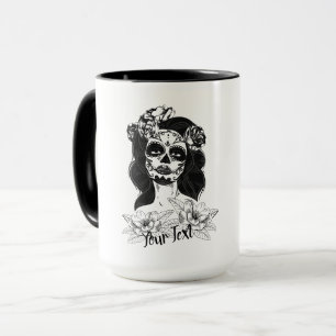 "La Catrina" Doll w/ Flowers Tattoo - Customizable Mug