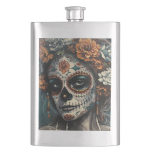 La Catrina Eternal Spirit Dia de los Muertos Hip Flask