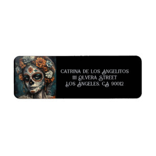 La Catrina Eternal Spirit Dia de los Muertos Return Address Label
