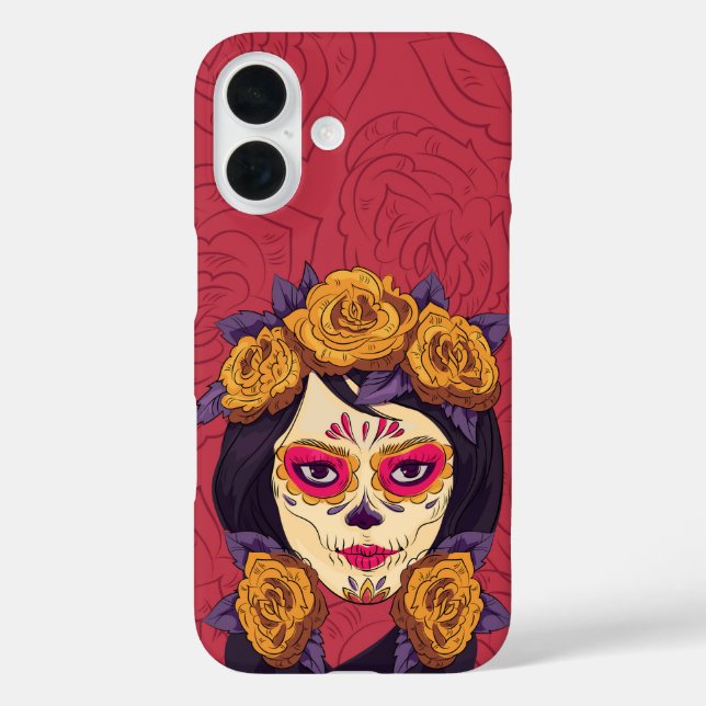 La Catrina Floral Skull Case-Mate iPhone Case (Back)