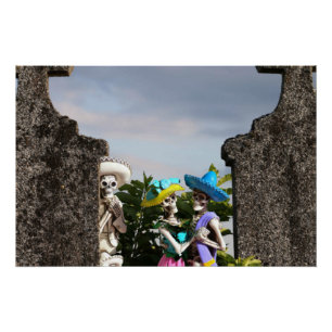 La Catrina in the cemetary for Halloween Poster
