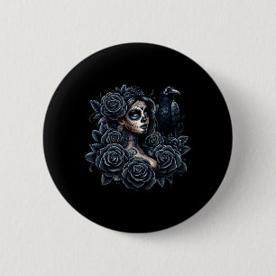 La Catrina Mysterious Beauty Of The Dia De Los 6 Cm Round Badge