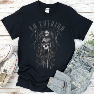 La Catrina of day of the Dead Los Muertos Gothic  T-Shirt