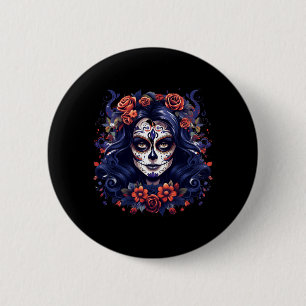 La Catrina Sugar Skull Day Of Government Agencyd 6 Cm Round Badge