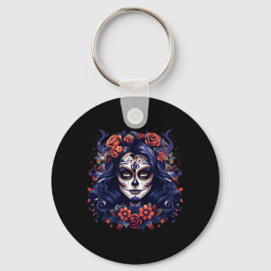La Catrina Sugar Skull Day Of Government Agencyd Key Ring