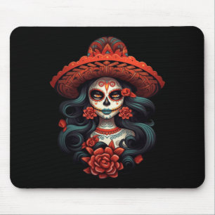 La Catrina Sugar Skull Day Of Government Agencyd Mouse Pad