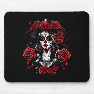 La Catrina Women Dia De Los Muertos Latina Cinco D Mouse Pad