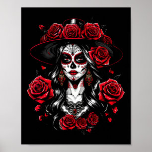 La Catrina Women Dia De Los Muertos Latina Cinco D Poster