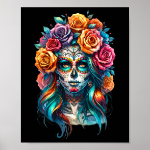 La Catrina Women Dia De Los Muertos Latina Cinco D Poster