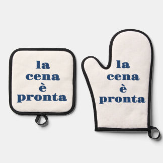 La Cena E Pronta Oven Mitt & Pot Holder Set