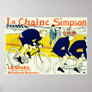 La Chaine Simpson Cycles Lautrec Vintage Poster Ad