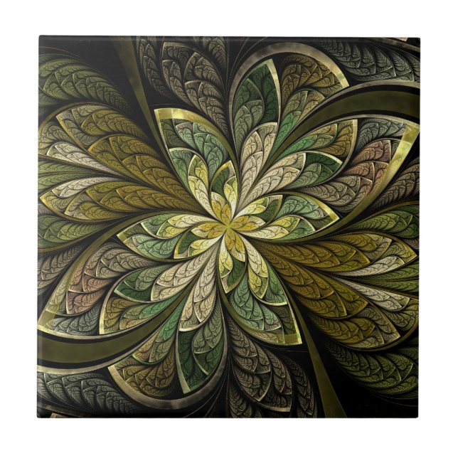 La Chanteuse Vert Ceramic Tile (Front)