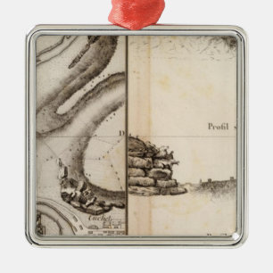 La Charente Atlas Map Metal Tree Decoration