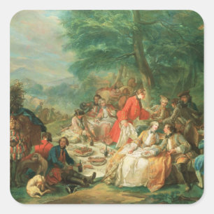 La Chasse, 18th century Square Sticker