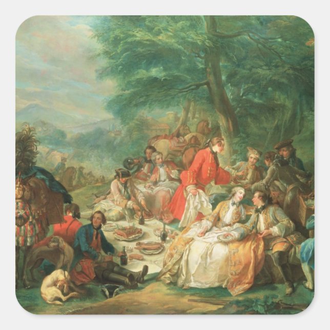La Chasse, 18th century Square Sticker (Front)