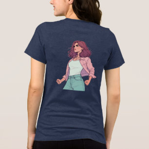 "LA CHICA BRAVA/RED"- FIERCE LATINA BACK Tri-Blend SHIRT
