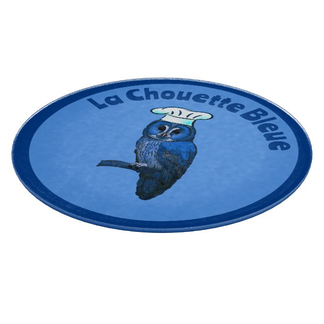 La Chouette Bleue Cafe Cutting Board (Corner)